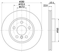 34116866295H 34116866295 34 11 6 866 295 6866295 8DD 355 123-481 MINI F55 LCI -  Brake Disc