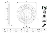 34116786392BO 34116786392 34 11 6 786 392 6786392 0 986 479 E09 BMW E88 -  Brake Disc